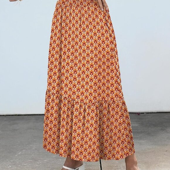 Maxi Skirts for Women 2025 Summer Boho Long Flowy Floral Elastic High Waist Skir - Picture 3 of 6